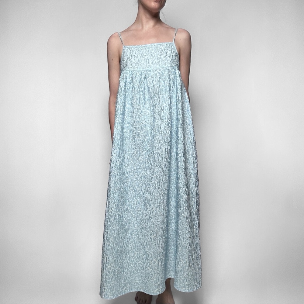 Minimum Empire Waist Leopard Jacquard Maxi Dress